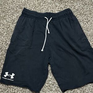Under Armour Men's Dark Shorts with White Logo